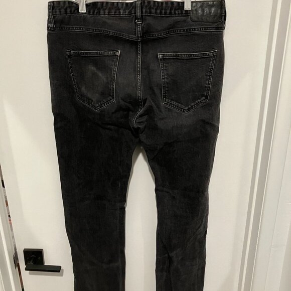 Divided Blue Men's Straight Leg Jeans, Black, Size 36x34 - Picture 3 of 4